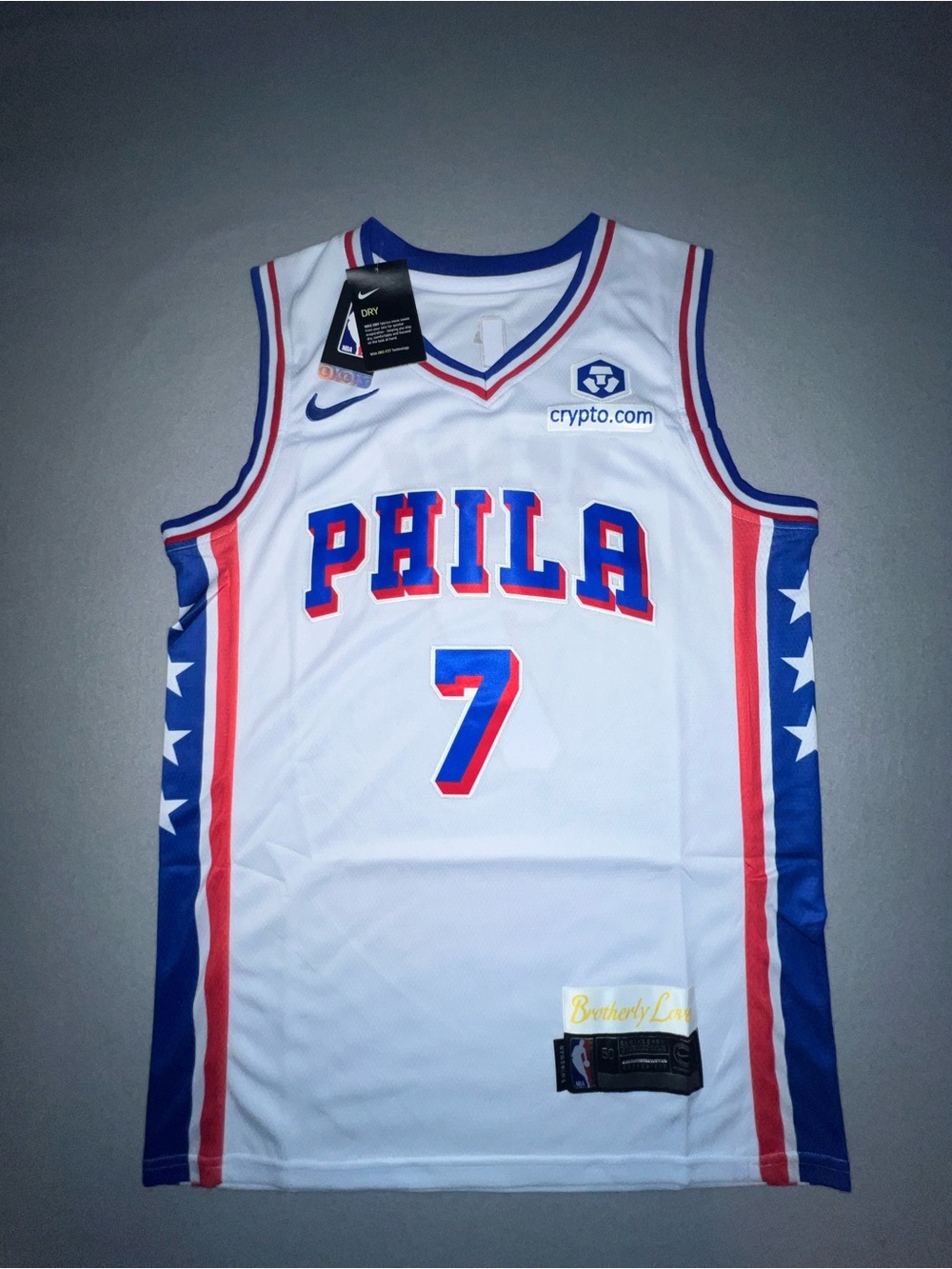 Philadelphia 76ers Nike Swingman Jaylen Brown #7 NBA Jersey Size 50 Large NWT